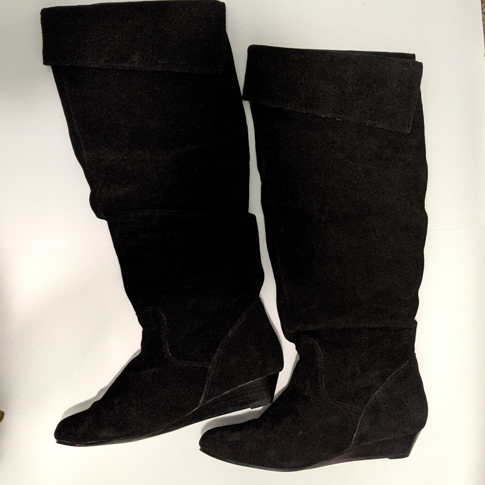 Nine West Tall Suede Boots Black Size 6